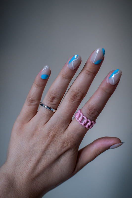 24pcs Long Oval Press On Nails