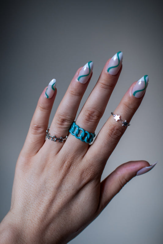 24pcs Line Art Fake Nail