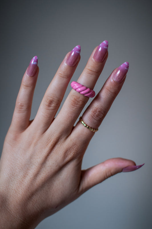 24pcs Cloud Pattern Fake Nail