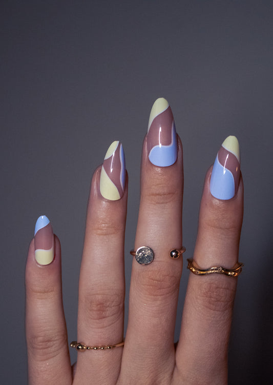 24pcs Long Almond Fake Nail