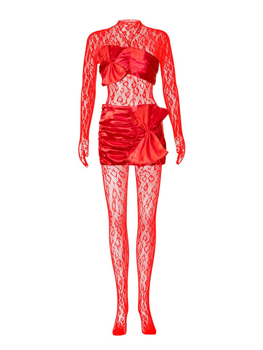 Leopard Lace Mesh Jumpsuit – Sleek & Seductive Rave Bodysuit