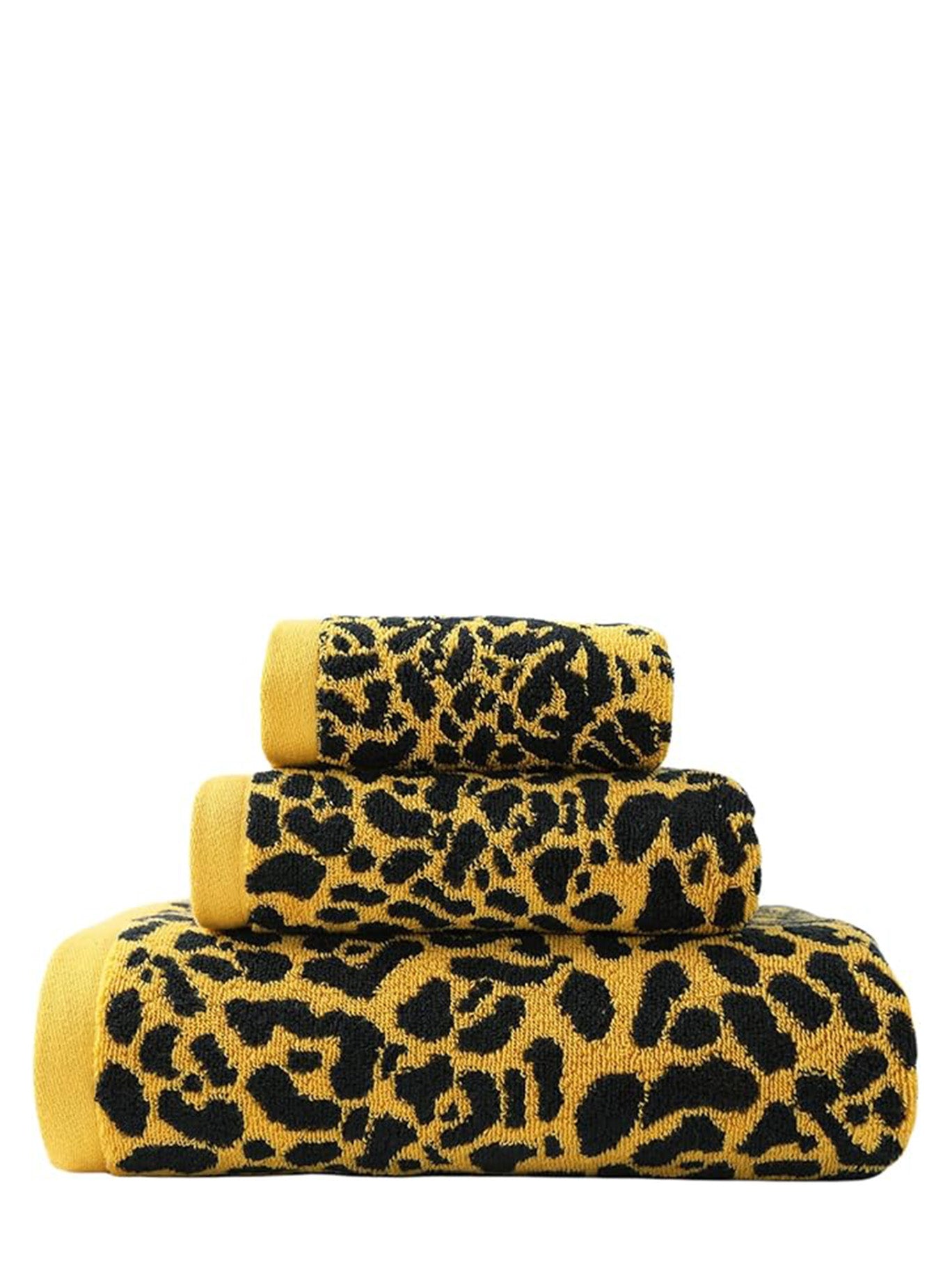 3-Piece Leopard Print Cotton Towel Set – Quick-Drying & Ultra-Soft